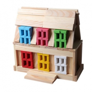 Set 150 de Cuburi din Lemn de Constructie [4]