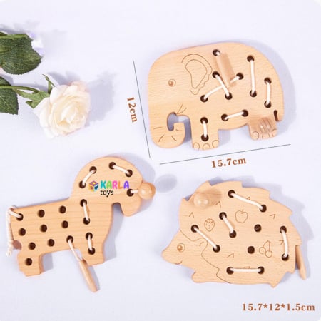 Set Joc din Lemn Montessori de Snuruit Natur Animale [2]