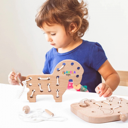 Jucarii din lemn si Montessori - Set Joc din Lemn Montessori de Snuruit Natur Animale