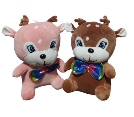 Jucarii din Plus - Mascote din Plus(3 ani +) - Set 2 Caprioare din Plus cu Fundita
