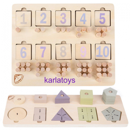 REDUCERI - Set 2 Jocuri Puzzle Educative Montessori Operati Matematice