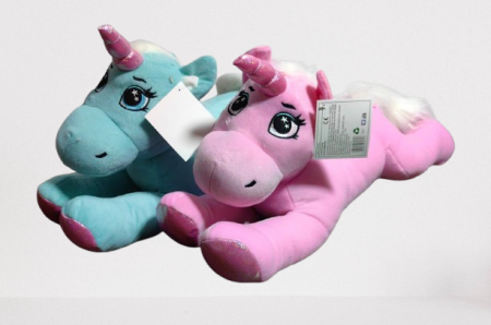 Jucarii din Plus - Mascote din Plus(3 ani +) - Set 2 Jucarii de Plus Unicorni Roz si Albastru – 40 cm