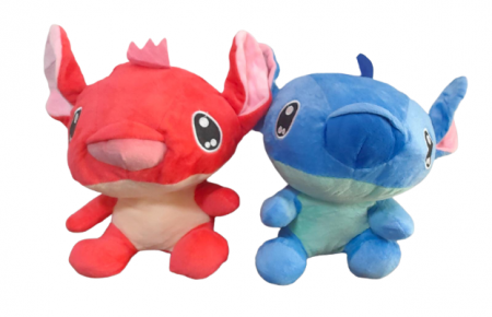 Jucarii din Plus - Mascote din Plus(3 ani +) - Set 2 Jucarii Plus Stitch Roz Albastru Rosu desenele Lilo and Stitch