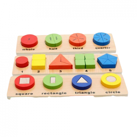 Jucarii din lemn si Montessori - Set 3 Puzzle Forme Geometrice din Lemn Montessori – Joc Educativ si Interactiv