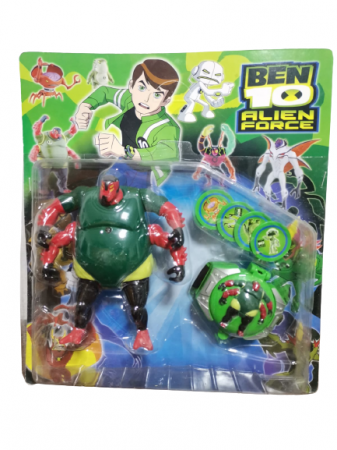 Figurine Desene Animate( 3 ani +) - Set Figurine Eroii Ben 10 cu Ceas Lansator