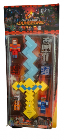 Jucarii desene animate( 3 ani +) - Set 4 Figurine Minecraft cu Sabie cu lumina