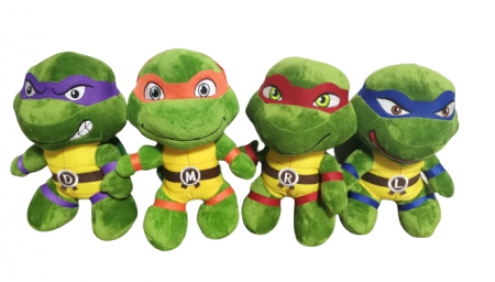 Jucarii desene animate( 3 ani +) - Set 4 Jucarii de plus Testoasele Ninja 40 cm