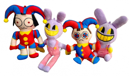 Jucarii din Plus - Mascote din Plus(3 ani +) - Set 4 Jucarii din Plus Mascote Digital Circus