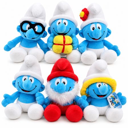 Jucarii din Plus (3 ani +) - Set 6 Jucarii Mascote din plus desene animate Strumfi
