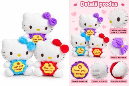 Set 3 Jucarii Plus Hello Kitty, Rochite Colorate, 16 cm [1]