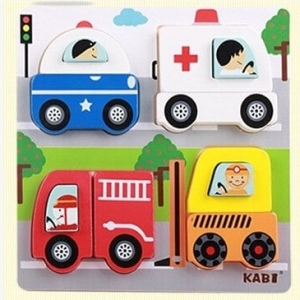 Set 4 Puzzle din Lemn 2 Straturi Kabi [1]