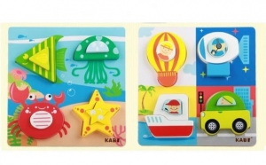 Set 4 Puzzle din Lemn 2 Straturi Kabi [7]