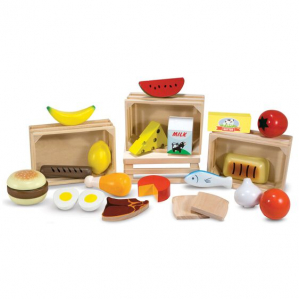 Jucarii din lemn si Montessori - Set Alimente din Lemn pentru Copii Melissa and Doug