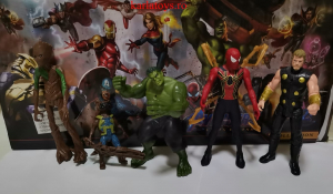 Set figurine tip eroii Avengers Thor Hulk Spiderman Groot Rocket [3]