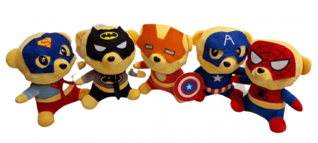 Jucarii din Plus - Mascote din Plus(3 ani +) - Set 5 Jucarii de plus ursuleti supereroi