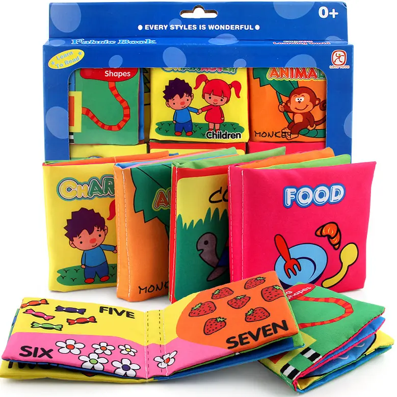 Jucarii - Set 6 Carti Sensoriale Textile Bebelusi