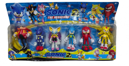 Figurine Desene Animate( 3 ani +) - Set 6 Figurina Ariciul Sonic The Hedgehog 2 si Dr Robotik