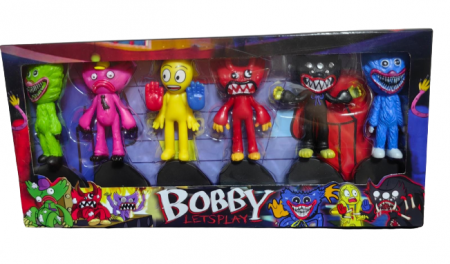 Figurine Desene Animate( 3 ani +) - Set 6 Figurine Huggy Wuggy Poppy Playtime Bobby Lets Play
