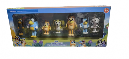 Figurine Desene Animate( 3 ani +) - Set 7 Figurine Bluey si Bingo cu Familie si Prieteni