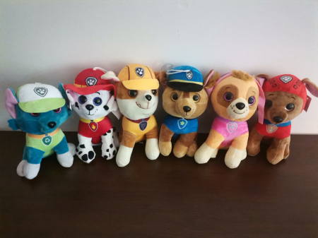 Jucarii din Plus - Mascote din Plus(3 ani +) - Set 6 Plusuri Patrula Catelusilor Paw Patrol cu Ochi Sclipitori