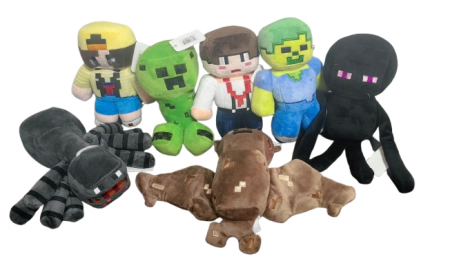 Jucarii desene animate( 3 ani +) - Set 7 Jucarii de Plus Minecraft