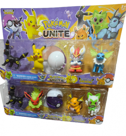Jucarii desene animate( 3 ani +) - Set 8 Figurine Pokemon Unite cu Bila