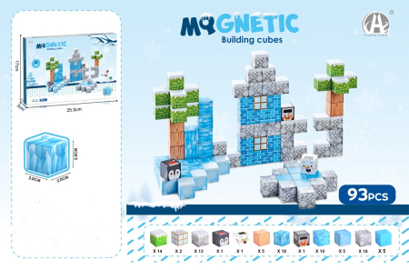 Jucarii Copii - Set 93 Cuburi Magnetice Minecraft Ice – Joc STEM de Constructie