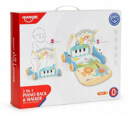 Set Antepremergator 2 in 1 Saltea Interactiva cu Pian si Zornaitoare  Albastru [7]