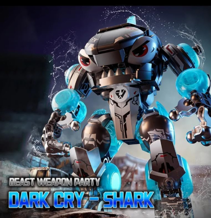 Set Blocuri de Constructie Robot Dark Tsunami – Mecha Transformabil Rechin 688 piese [4]