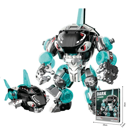 Set Blocuri de Constructie Robot Dark Tsunami – Mecha Transformabil Rechin 688 piese [2]