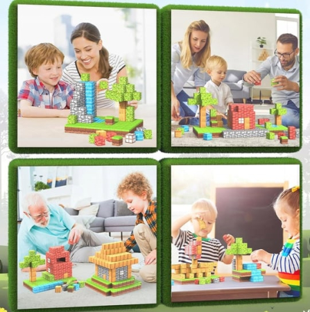 Set Blocuri Magnetice tip Minecraft – Build World, 36 piese, jucarie educativa STEM [1]