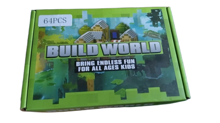 Jucarii Copii - Set Blocuri Magnetice de Constructie tip Minecraft – Build World, 64 piese, jucarie educativa STEM