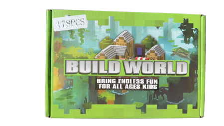 Jucarii Copii - Set Blocuri Magnetice tip Minecraft – Build World, 178 piese, jucarie educativa STEM