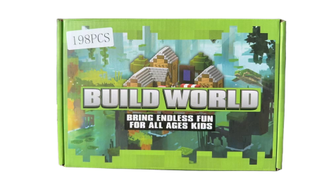 Jucarii Copii - Set Blocuri Magnetice tip Minecraft – Build World, 198 piese, jucarie educativa STEM