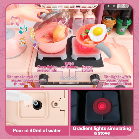 Set Bucatarie Interactiva pentru Copii cu Lumina, Sunet, Apa, Abur si Accesorii [2]