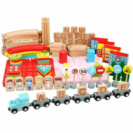 Set Circuit Tren cu litere si sortator 100 de piese [2]