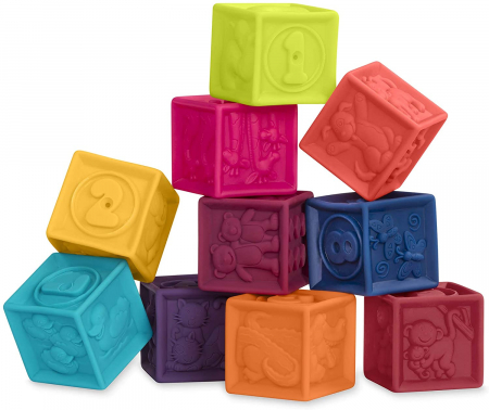 Set 10 Cuburi Senzoriale Bebe Baby Blocks [0]