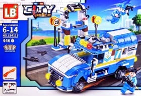 Cuburi de construit - lego - cuburi lemn - Set Cuburi de Constructie Masina City Police – Camion de Politie, 446 Piese