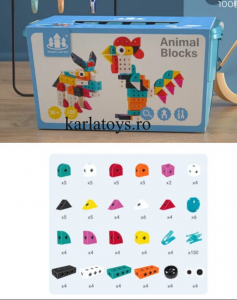 Set Joc de construit Animale Traffic Dinosaur Blocks [1]