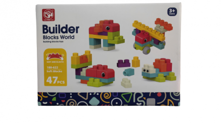 Jucarii - Set Cuburi Moi de Contruit tip Lego Dulpo Soft Builder Block 47 Piese