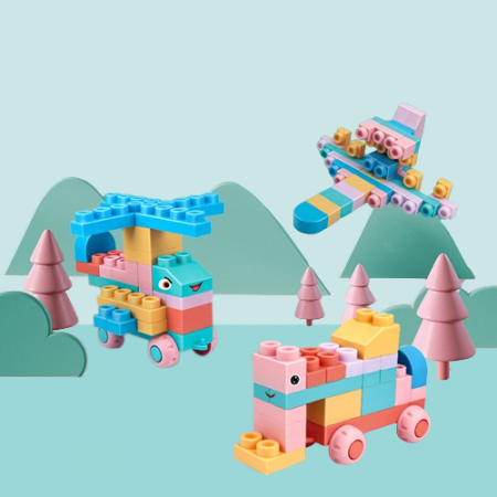 Set Cuburi Moi de Contruit tip Lego Dulpo Soft Blocks 56 Piese [1]