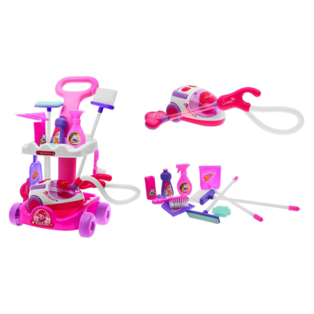 Set Curatenie Troler pentru copii cu Aspirator Functional si AccesoriiSet Curatenie Troler pentru copii cu Aspirator Functional si Accesorii [1]