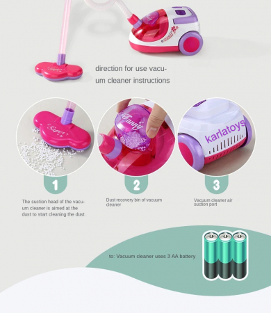 Set Curatenie Troler pentru copii cu Aspirator Functional si AccesoriiSet Curatenie Troler pentru copii cu Aspirator Functional si Accesorii [5]