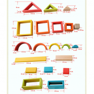 Cuburi  Lemn Stivuire Curcubeu - Set Cuburi Montessori Rainbow [3]