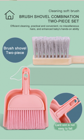 Set de curateni din lemn pentru copii Pink set [4]