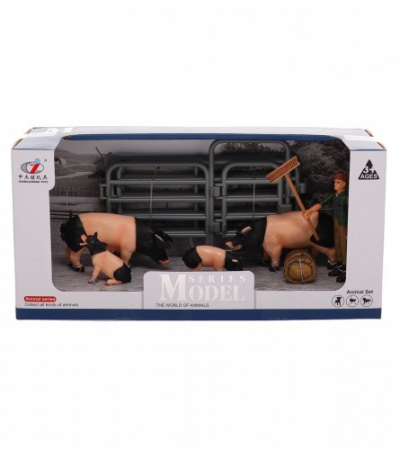 Jocuri educative (3 ani +) - Set de figurine Ferma- fermierul si porcii