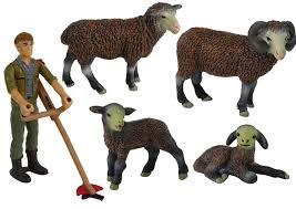 Jucarii Copii - Set de figurine Ferma- ciobanasul si oitele