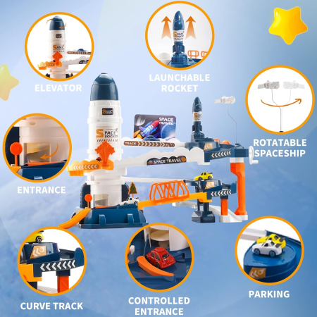 Set de joaca Electric Orbital Space Base cu pista de curse si baza spatiala [1]