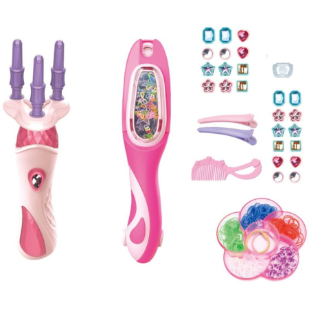 Set de joaca pentru par 2 in 1 Benzi elastice si decoratiuni Coafuri pentru copii [1]