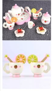 Set din lemn Servit Ceaiul - Set de Ceai copii cu accesorii [7]